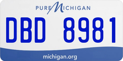 MI license plate DBD8981