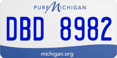 MI license plate DBD8982