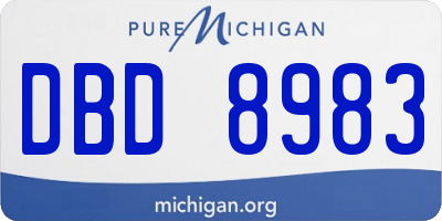 MI license plate DBD8983