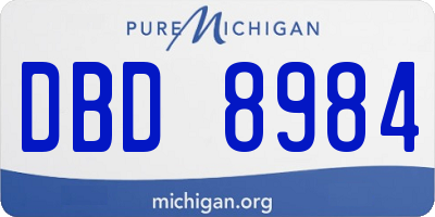 MI license plate DBD8984