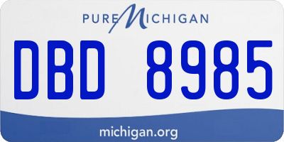 MI license plate DBD8985