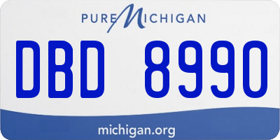 MI license plate DBD8990