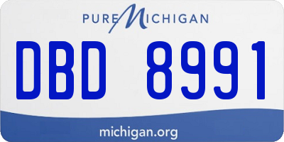 MI license plate DBD8991