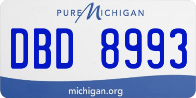 MI license plate DBD8993