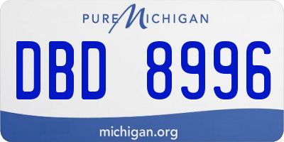 MI license plate DBD8996