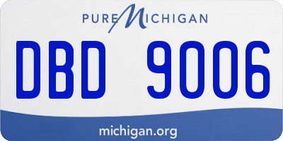 MI license plate DBD9006