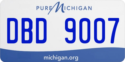 MI license plate DBD9007