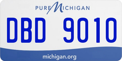 MI license plate DBD9010