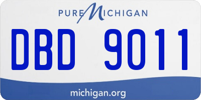 MI license plate DBD9011