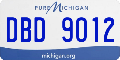 MI license plate DBD9012