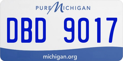 MI license plate DBD9017
