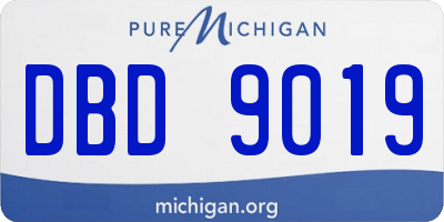 MI license plate DBD9019
