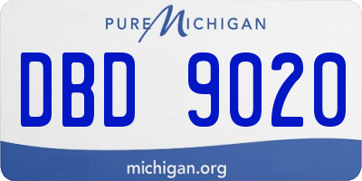 MI license plate DBD9020