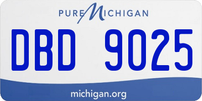 MI license plate DBD9025