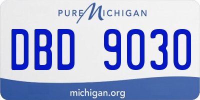 MI license plate DBD9030