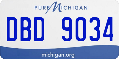 MI license plate DBD9034