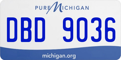 MI license plate DBD9036