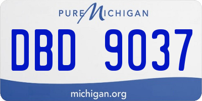 MI license plate DBD9037