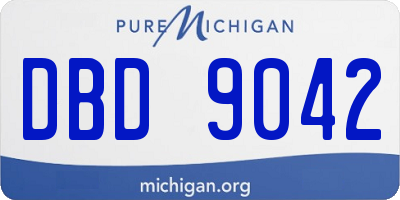 MI license plate DBD9042