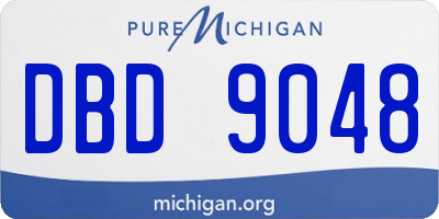 MI license plate DBD9048