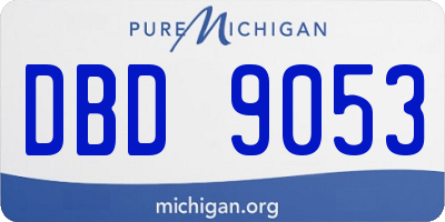 MI license plate DBD9053