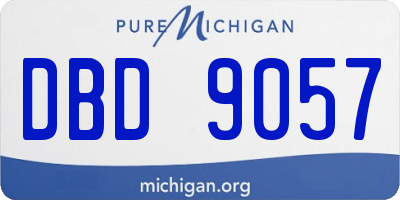 MI license plate DBD9057