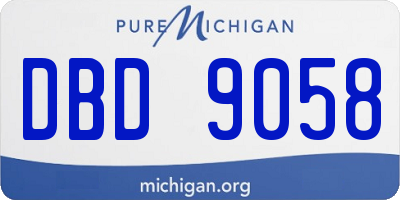 MI license plate DBD9058