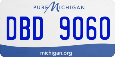 MI license plate DBD9060