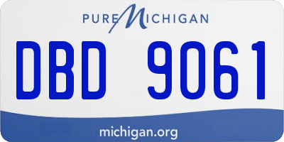 MI license plate DBD9061
