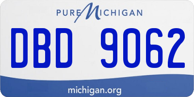 MI license plate DBD9062