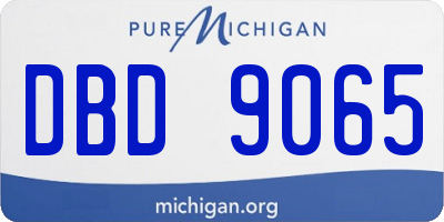 MI license plate DBD9065