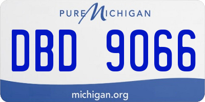 MI license plate DBD9066