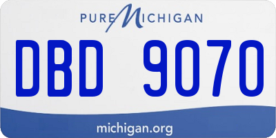 MI license plate DBD9070