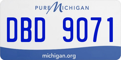 MI license plate DBD9071