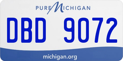 MI license plate DBD9072