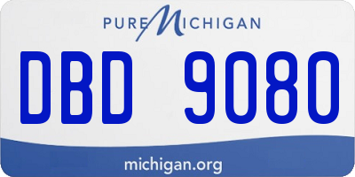 MI license plate DBD9080