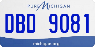 MI license plate DBD9081