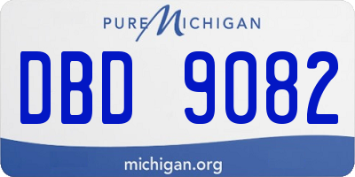 MI license plate DBD9082