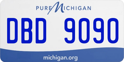 MI license plate DBD9090