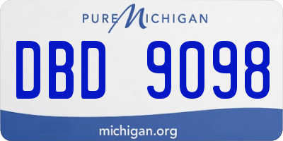 MI license plate DBD9098