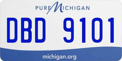 MI license plate DBD9101