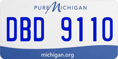 MI license plate DBD9110