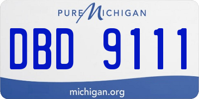 MI license plate DBD9111
