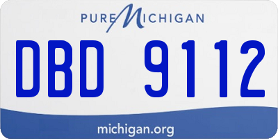 MI license plate DBD9112