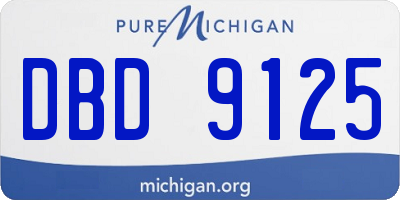 MI license plate DBD9125