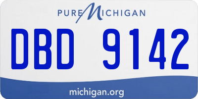 MI license plate DBD9142