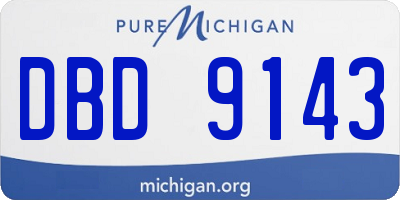 MI license plate DBD9143
