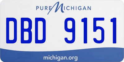 MI license plate DBD9151
