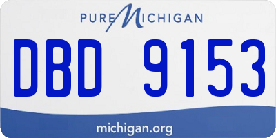 MI license plate DBD9153