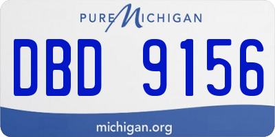 MI license plate DBD9156